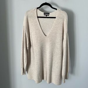 Something Navy Oversized V-Neck Sweater